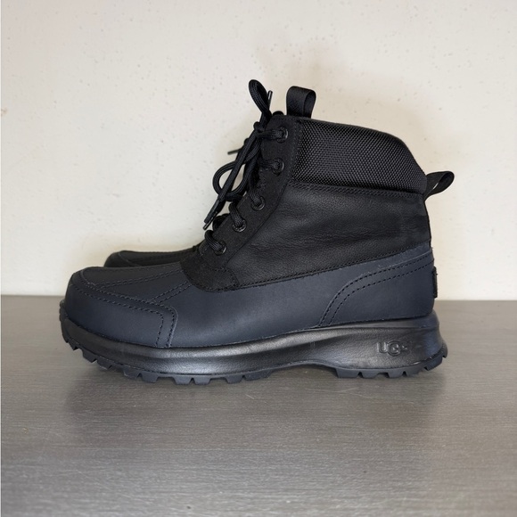 UGG Men\'s Emmett Duck Boots Waterproof Snow Black Leather High Top Size US 8 main image 8